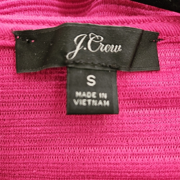 J. Crew Women's Bright Pink Tiered Bell Sleeve Babydoll Top Size Small, Textured - Picture 6 of 8